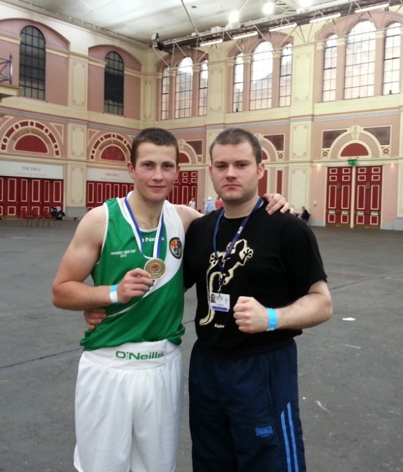 Haringey gold medallist Diego Capocci with IATBA Team Manager Paul Geoghegan